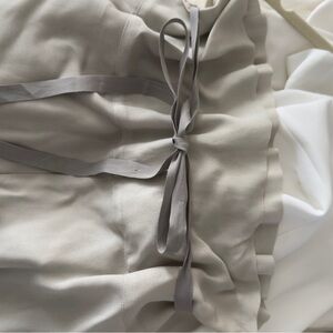 Elegant Gray sheer pants w paper bag waist